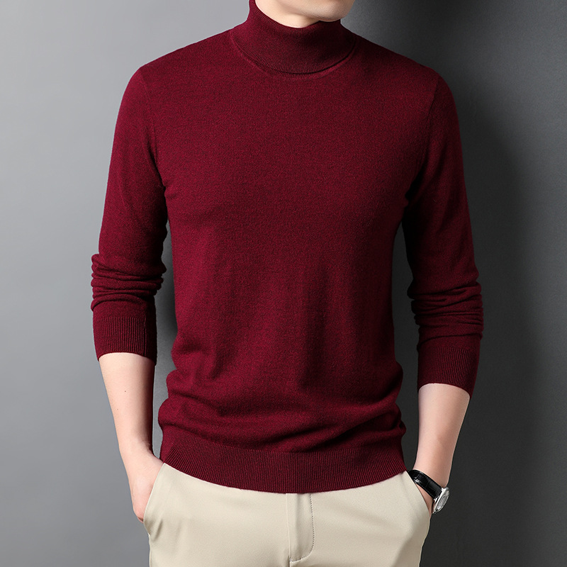 【常年备货】男士纯羊毛衫百分百羊毛高领百搭毛衣针织打底衫套头