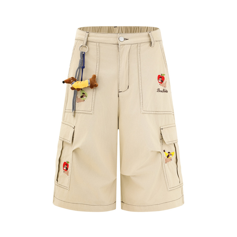 American Retro Cute Dachshund Dog Pendant Apple Embroidery Workwear Shorts Loose Casual Versatile Unisex Mid-Length Pants American Retro Cute Dachshund Dog Pendant Apple Embroidery Workwear Shorts Loose Casual Versatile Unisex Mid-Length Pants