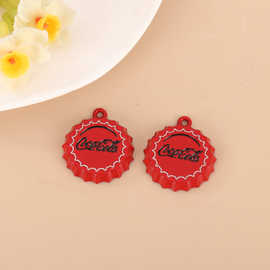 创意可乐瓶盖合金挂件字母汽水瓶盖吊坠DIY饰品钥匙扣耳坠配件