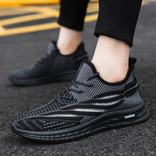 Men's shoes, summer breathable and versatile sports shoes, casual soft elastic mesh men's shoes, cold sticky running shoes, flying woven coconut shoes