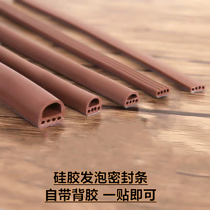 Силиконовая уплотнительная полоса кремниевая вспенивающая самоклеящаяся уплотнительная полоса D-типа уплотнительная полоса для дверей и окон