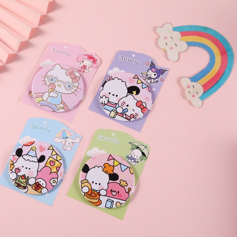 Creative mini small round mirror Sanrio high-value portable outdoor cute small mirror stationery shop gift shop
