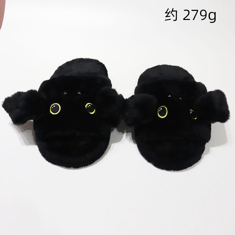 Zapatillas de orejas grandes, trapeador de algodón con orejas en movimiento, lindo perro de dibujos animados, todo incluido, cálido, antideslizante, zapatillas de lana, invierno