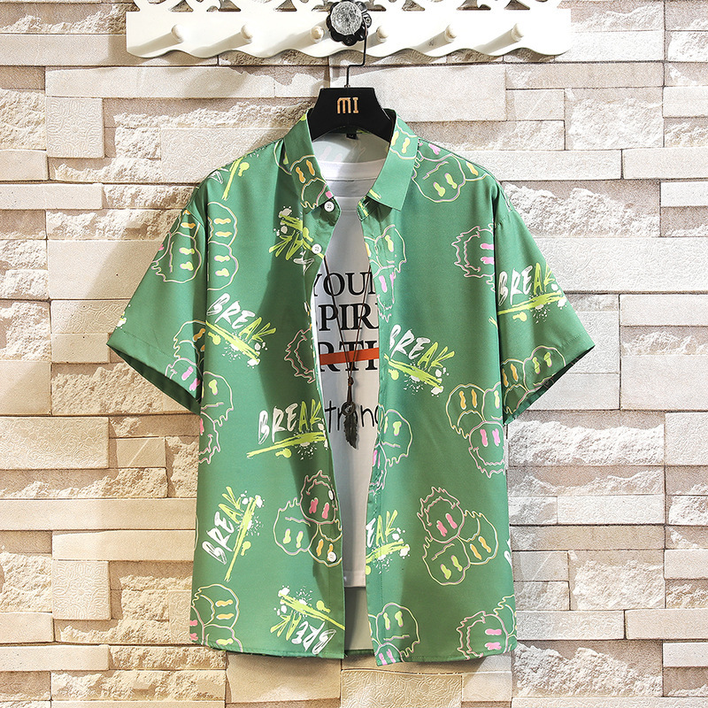 2024 Ice Silk Explosions Shirt Men's Short-sleeved Summer Design Sense Niche Shirt Jacket Oversized Cross-border Men's Wear 2024 Ice Silk Explosions Shirt Men's Short-sleeved Summer Design Sense Niche Shirt Jacket Oversized Cross-border Men's Wear