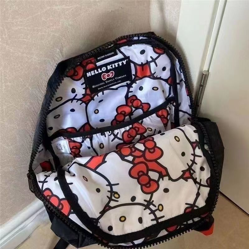 新しい防水トレンドキティかわいいスタイルバッグ中学生キティ共同ブランドスクールバッグバックパック女性|undefined