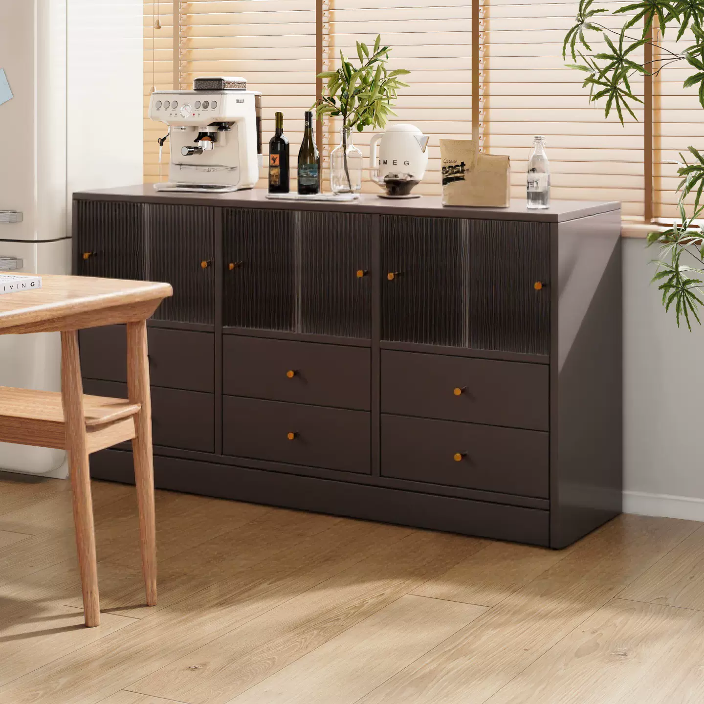 明峥家具厂严选客厅靠墙落地书架 墙边一体储物柜 防尘收纳飘窗柜