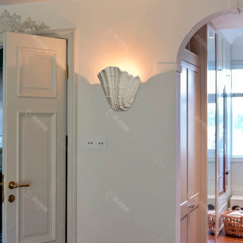 Pasillo barroco principal lámpara de lámpara luminosa lámpara de cabecera escalera de yeso arte lámpara de pared viento barroco concha cama cama