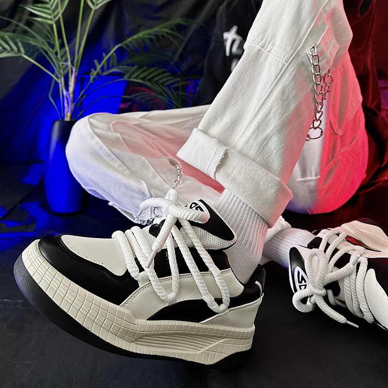 Herrenschuhe Nischendesign schwarze Kriegerbrotschuhe Herren lässig neue nationale Trendmarke Papaschuhe Skateboardschuhe_voghion.com