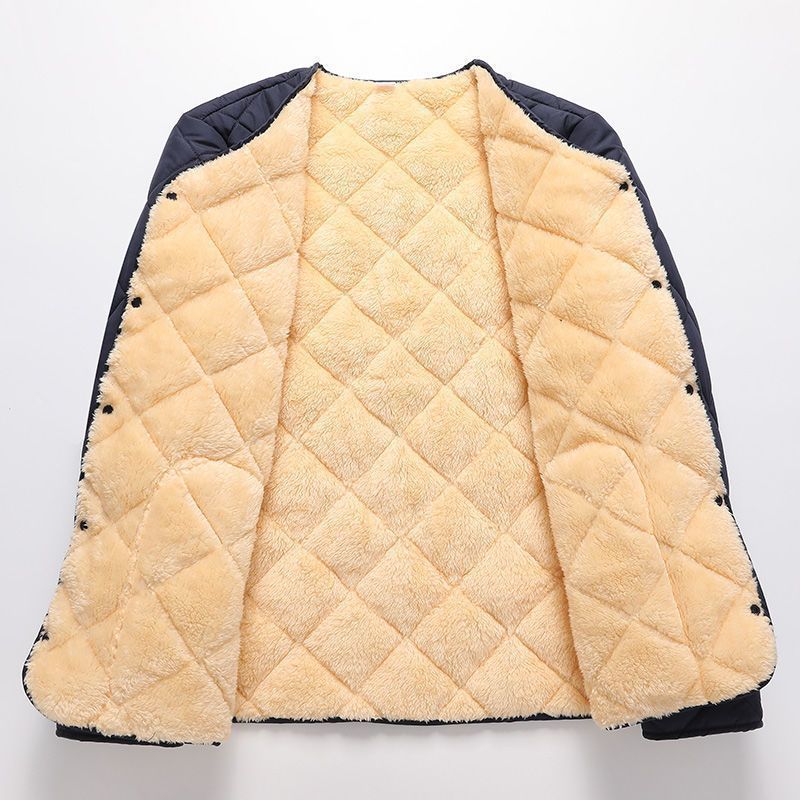 秋冬男士棉衣内胆加绒加厚防寒男士棉袄保暖按扣中老年爸爸棉衣