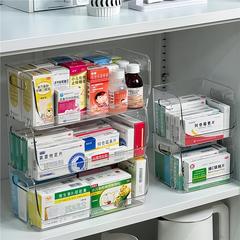 透明药箱家庭装药品收纳盒多层药物整理盒置物架大容量医药箱家用
