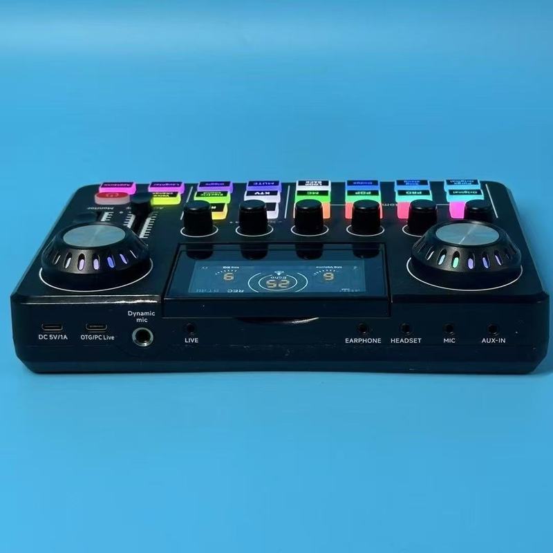 F668 クロスボーダーライブサウンドカードデジタル折りたたみディスプレイは、RGB ライトライブブロードキャストを備えた楽器のカスタマイズ機能をサポートします|undefined