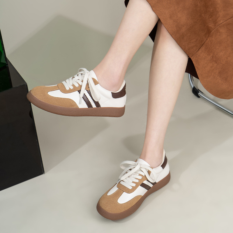 Zapatillas Blancas Deportivas para Mujer De Xun, Estilo Coreano 2025, Suela Gruesa, Cuero Suave, Diseño Color Block, Moda Casual