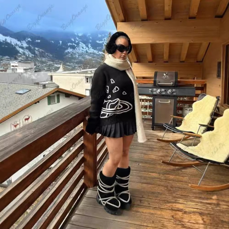 European and American High Street Y2K Coat Sports Street Hip Hop Leisure Contrast Color Style Knitted Couple Sweater Ski European and American High Street Y2K Coat Sports Street Hip Hop Leisure Contrast Color Style Knitted Couple Sweater Ski