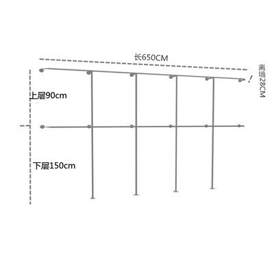 더블 레이어 길이 650*높이 240CM 스테인레스 스틸 브러시드 실버