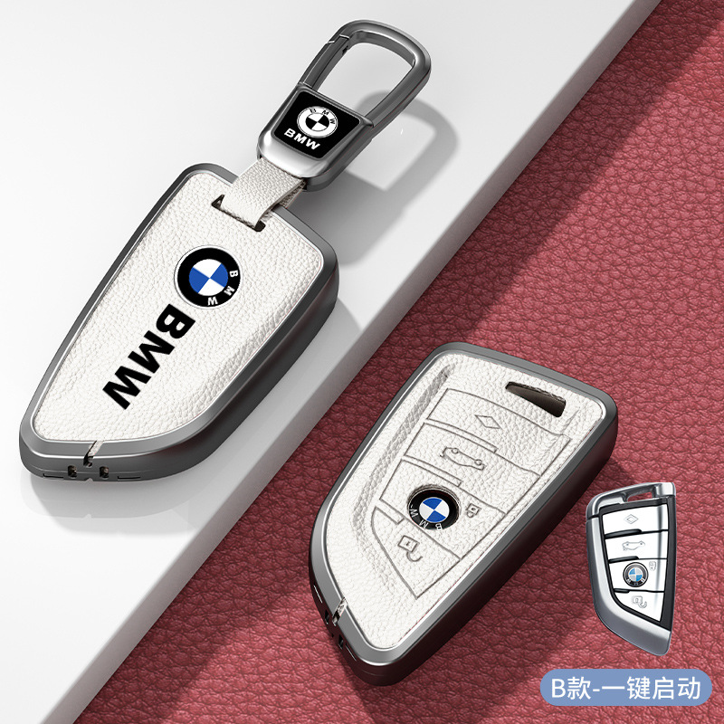 모델 B 흰색 아연 합금 쉘 + 자동차 로고 사각형 버클