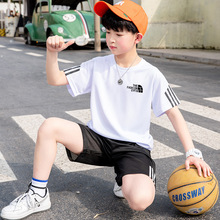儿童篮球服夏季中大童速干运动套装宽松青少年训练服男孩两件套薄
