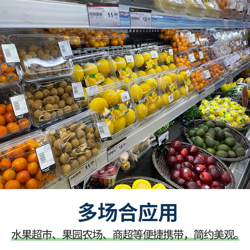 Caja de embalaje de fruta desechable caja de embalaje de plástico transparente caja de corte de fruta para llevar con tapa supermercado caja de frutas y verduras al por mayor