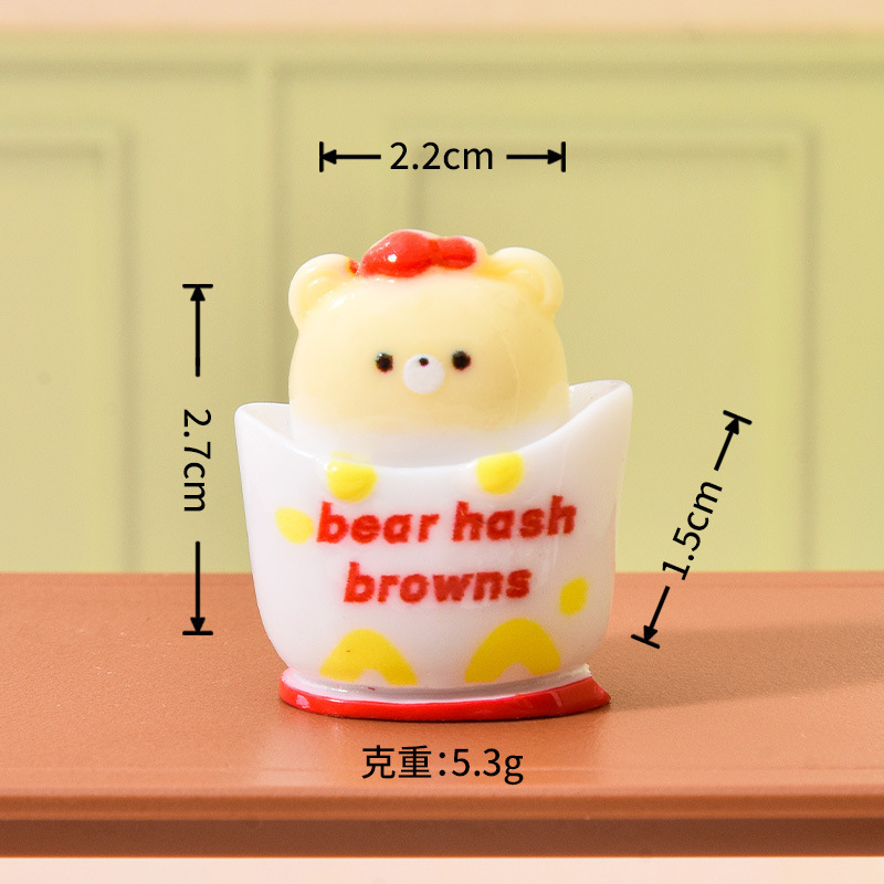 かわいい漫画のクマバーガー diy 装飾アクセサリードールハウスミニチュアシーン手作りデスクトップ装飾品|undefined
