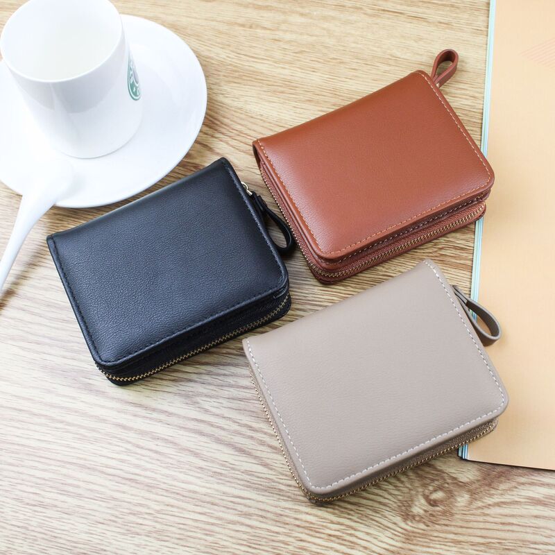 Cross-border Hot Sale Short Mini Small Coin Purse Women's Multifunctional Side Zipper with Magnetic Buckle 20% Folding Wallet Wholesale