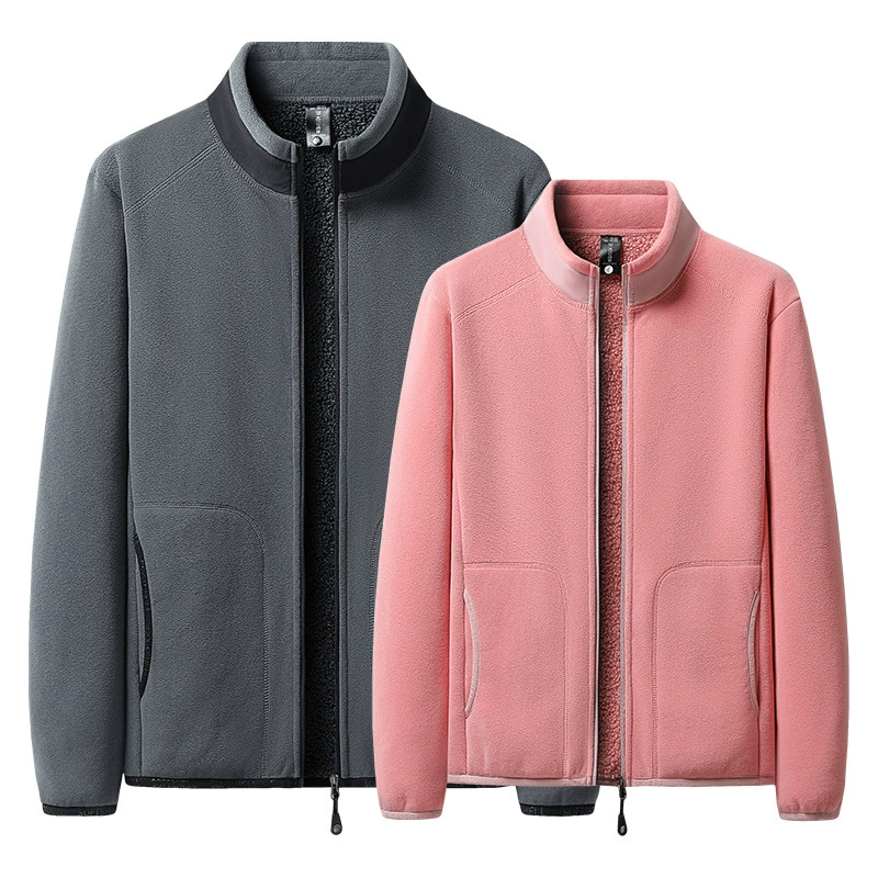 Осенняя Мужская утолщенная куртка на флисовой подкладке, свитер из плюшевого флиса из флиса, пальто