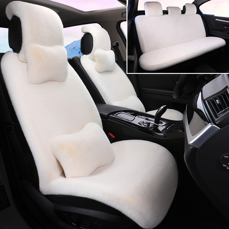 車用シートクッション 冬用 ウサギ毛皮風 小腰型 冬用 厚手 保温 毛皮クッション 汎用シートクッション シート 冬用 保温|undefined