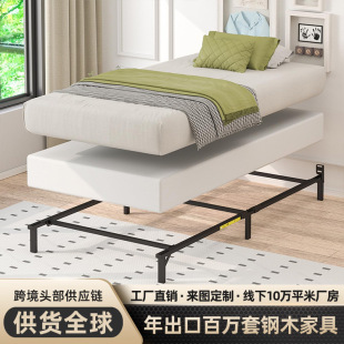 Factory Direct Sales Bed Frame for Rental Housing, Economical Iron Frame Bed, Modern Simple Iron Bed, Double Bed, Thickened and Reinforced
