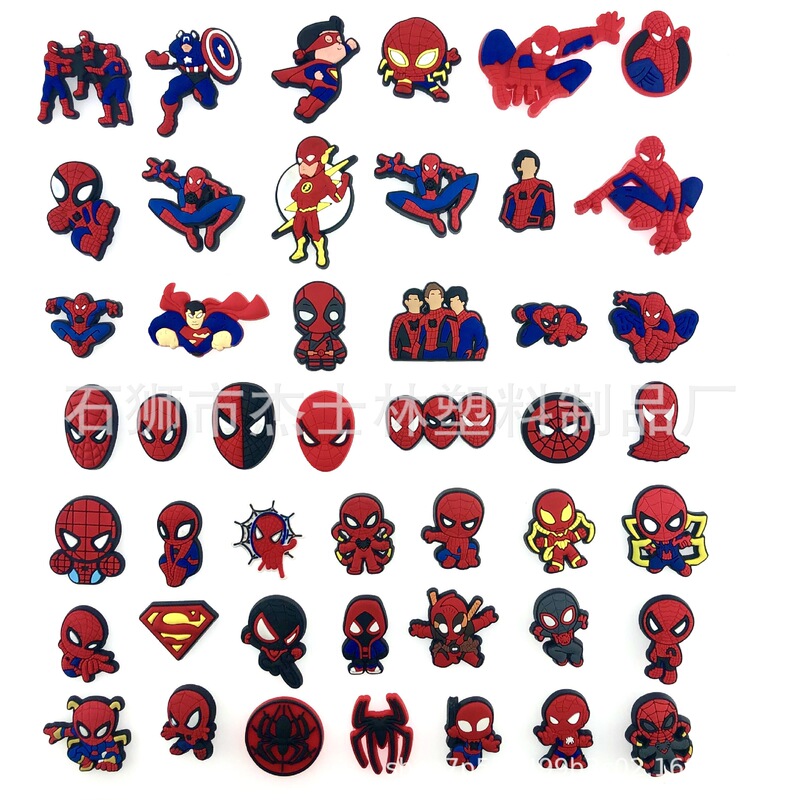 Removable Crocs Garden Shoes Accessories Shoes Flower Shoe Buckle Spider-Man Series Set Plastic Soft Glue Cute Removable Crocs Garden Shoes Accessories Shoes Flower Shoe Buckle Spider-Man Series Set Plastic Soft Glue Cute