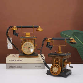 老式电话机模型铁艺美式6070年代怀旧老物件老上海民国风摆件复古