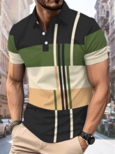 Q 21013 Men's 3D Print Polo Shirt ��ʿ����Polo�� �羳ŷ����