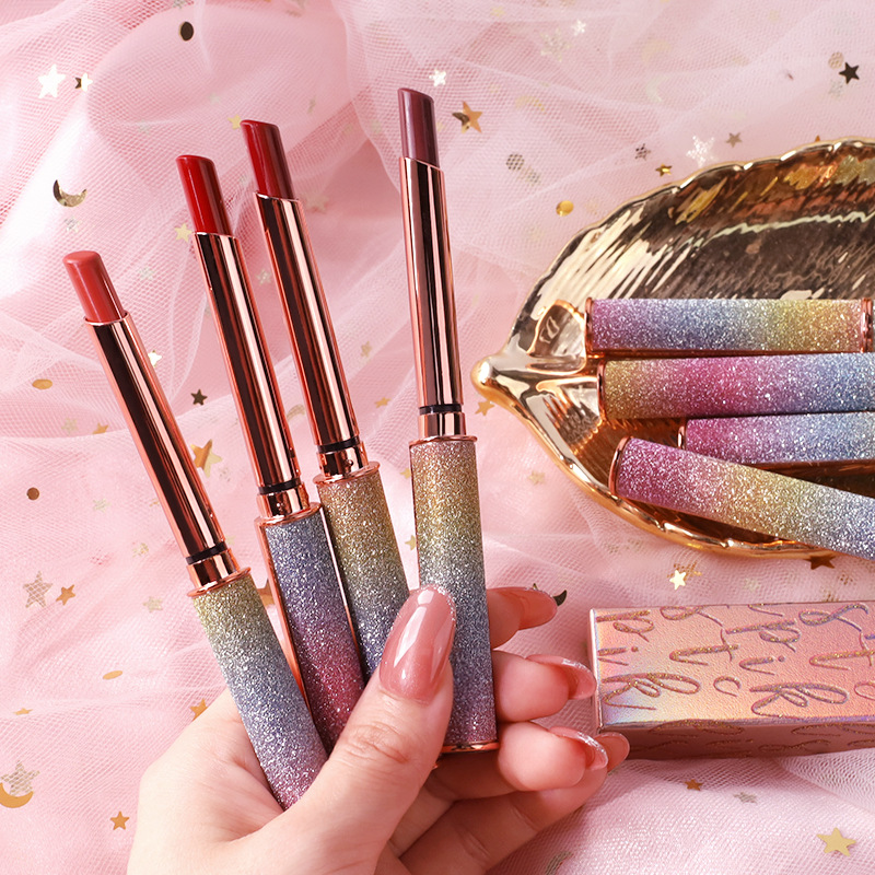 VIBELY Foreign Trade Starry Sky Shining matte Lipstick, non-stick cup, non-fading, small diamond heel Lipstick, cross-border wholesale undefined