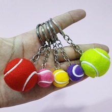 跨境3.8cm网球钥匙扣 礼品吊坠配件马年装饰品包挂新春小挂件批发