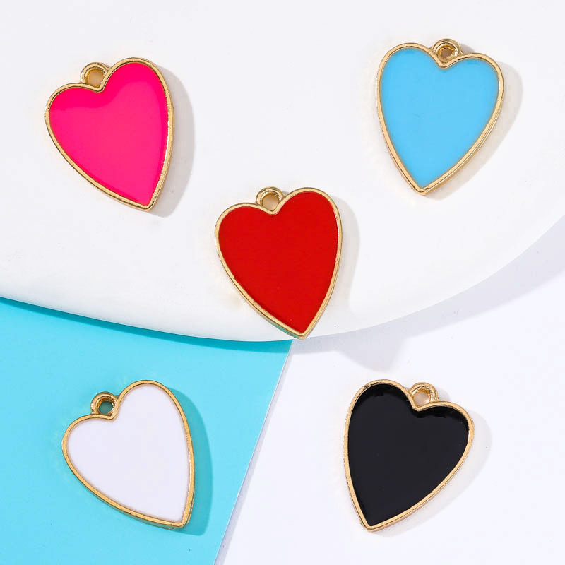 All Seasons Season 20 PCS/Package Alloy Multicolor Heart Shape Pendant DIY Ornament Accessories Bracelets Earrings