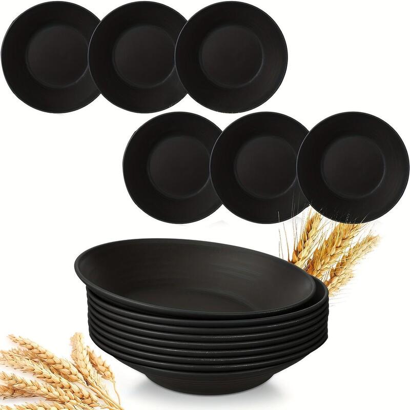 Pp Wheat Straw Tray Lightweight Plastic Unbreakable Reusable Dishwasher Microwave Oven Kitchen Tableware