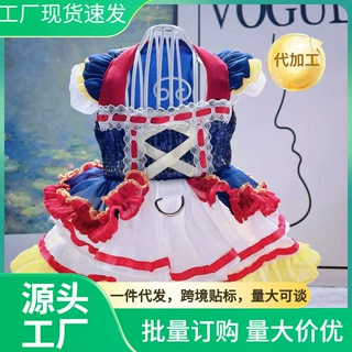 猫咪狗狗春夏季薄款公主裙cos裙白雪公主拍摄服装中小型犬博美