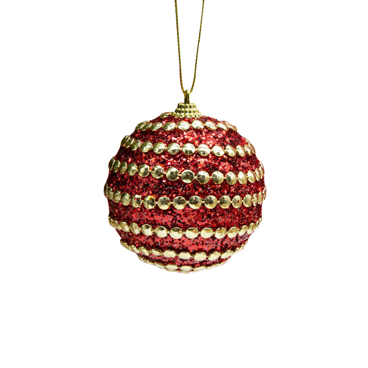 En stock stick cadena perlas brillo BOLA DE Navidad espuma bola colgante 8cm6/PCS vacaciones decoración bola centro comercial ventana Decoración