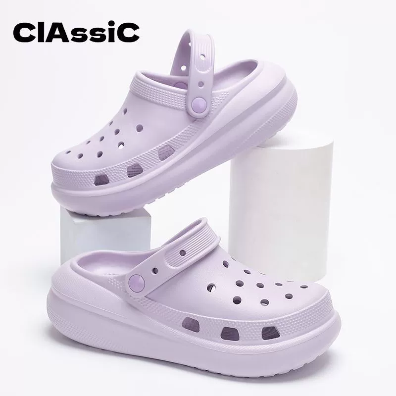 Туфли Puff Croc, женская летняя повседневная верхняя одежда, противоскользящая, с защитой от запаха, износостойкая обувь из ЭВА на толстой подошве, женская обувь из крокодиловой кожи