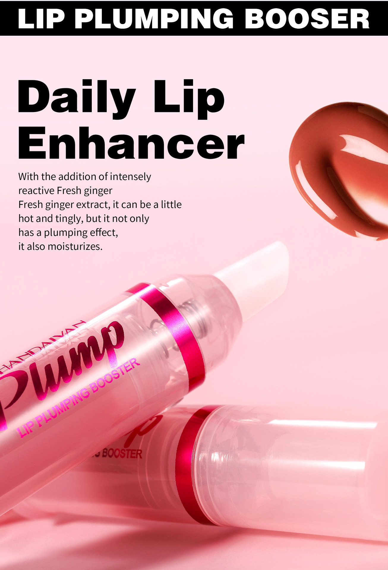 Cross-border Lip Fullness Lip Oil Needle Tube Lip Density handaiyan Slightly Spicy Lip Honey Plump Lip Glass Mirror Lip Fullness Lip Gloss undefined