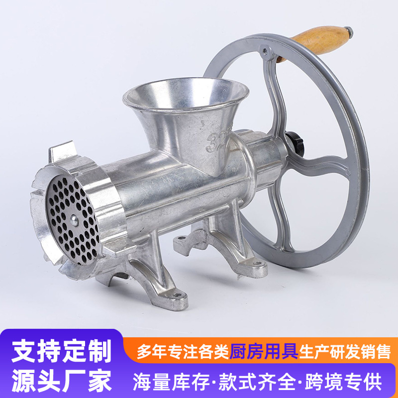 Comercial antiguo molino de carne manual, máquina de llenado de salchichas doméstica, máquina de cocina, herramientas de enema de carne molída manual al por mayor