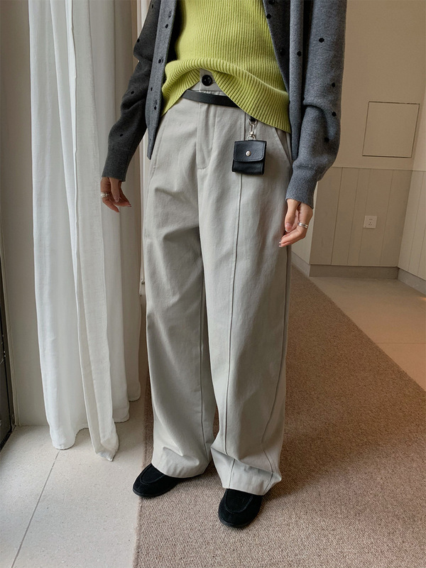 苏奈 宽松休闲裤女2025秋季新款高腰显瘦直筒阔腿长裤fromanna|undefined