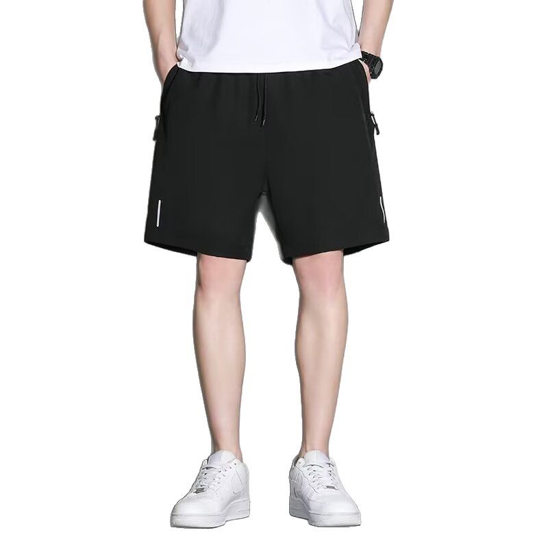 Pantalones de cinco puntos de verano para hombres con una sensación de hielo delgada secado rápido y transpirable, pantalones cortos deportivos de baloncesto casuales de tamaño grande