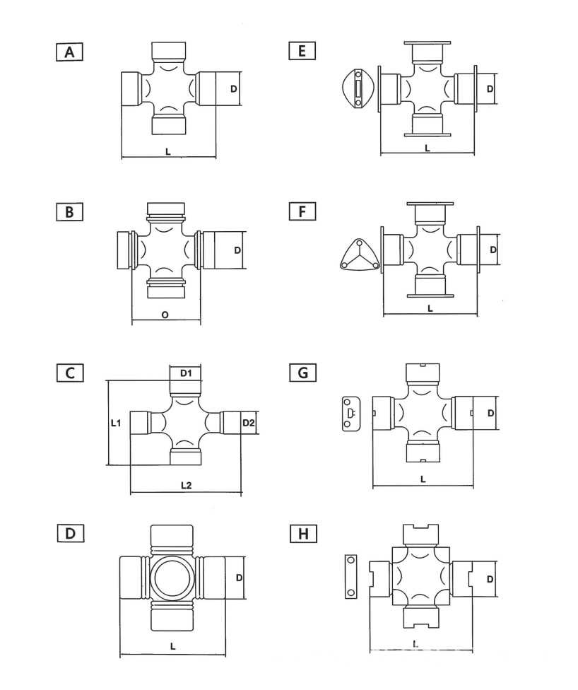EQ140 universal joint cross shaft 39×118, cross bearing assembly for truck rotary tiller drive shaft