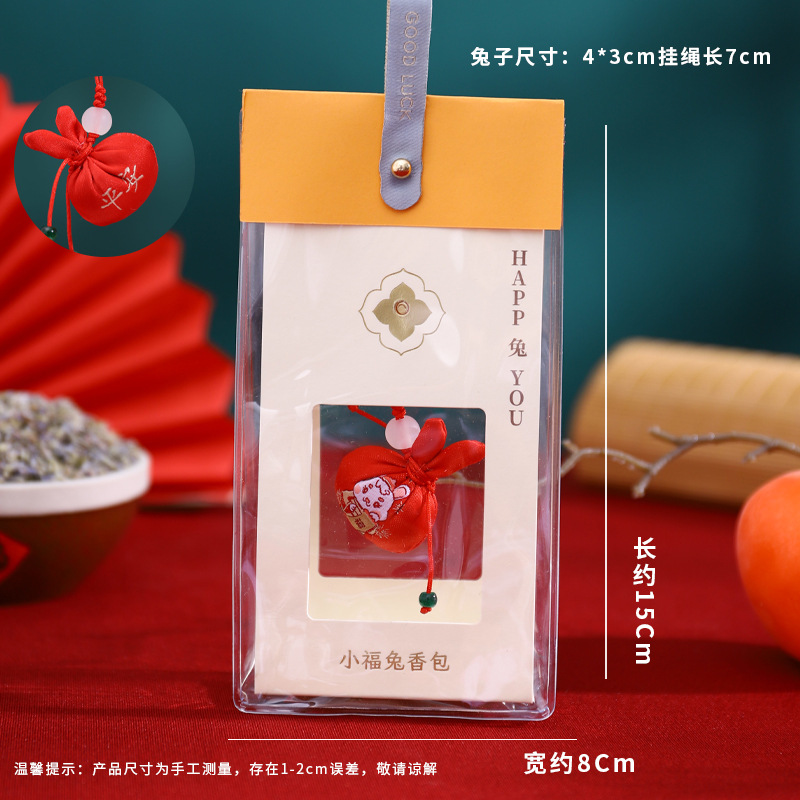 Persimmon Ruyi caramelo conejo bolsita Persimmon bolsita bendición portátil mini bolsita adornos regalo colgante