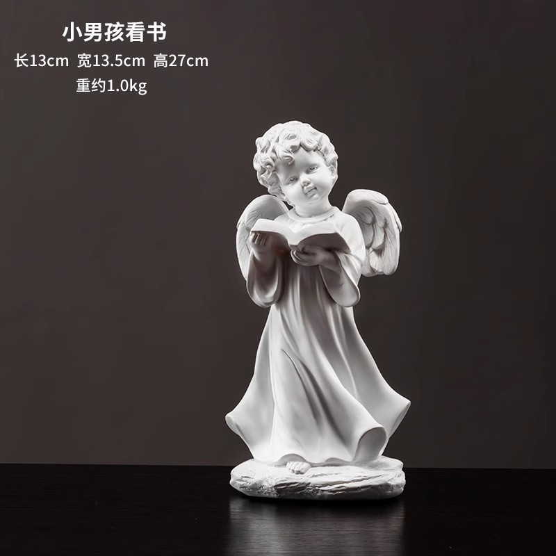 Europa retro niña ángel figura decoración artística artesanía escultura de yeso modelo decoración