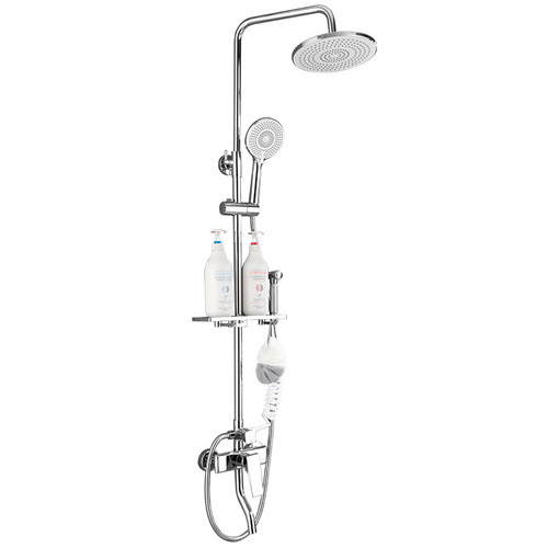 Faao all-copper faucet shower head set, exposed three-outlet water can be lifted and lowered, supercharged shower head set