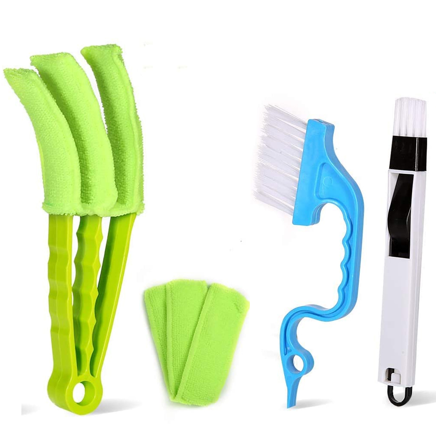 4件套窗户百叶窗清洁器除尘刷工具套装,家用凹槽间隙清洁工具