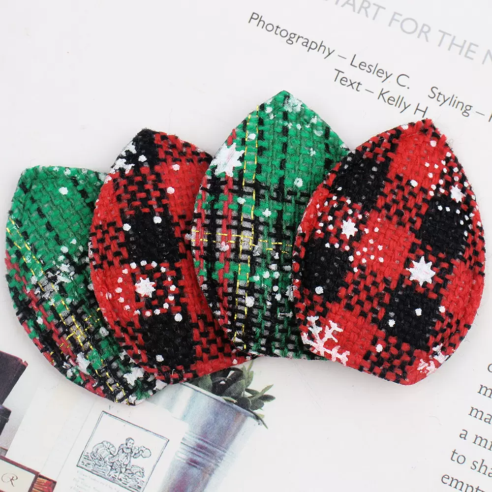 红绿色双面鹿耳朵装饰 圣诞头饰diy材料服饰配件圣诞节装饰用品