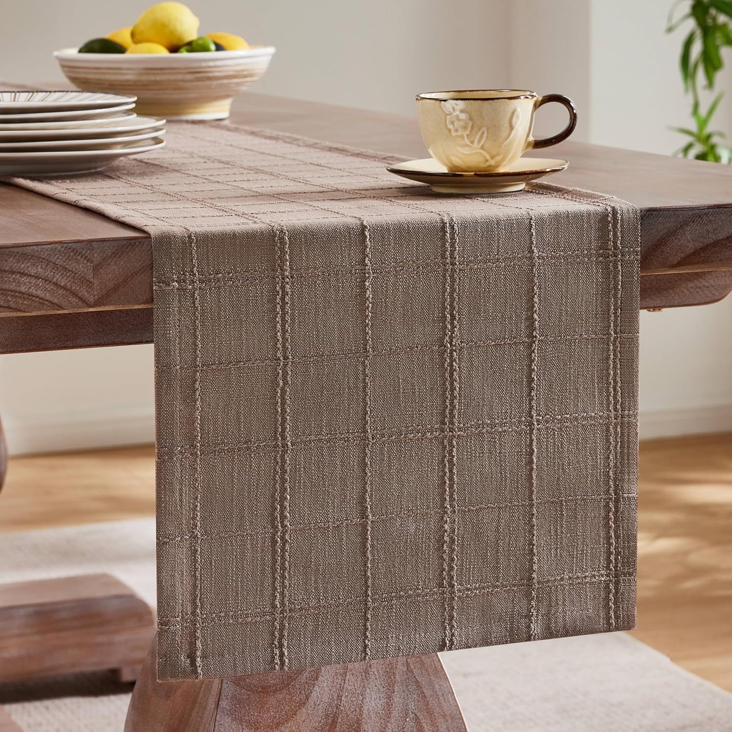 Bandera de mesa Jacquard de estilo algodón y lino estricto espesar tela de mesa de reunión rectangular cubierta alta sensación de venta en caliente transfronteriza bandera de mesa image 5
