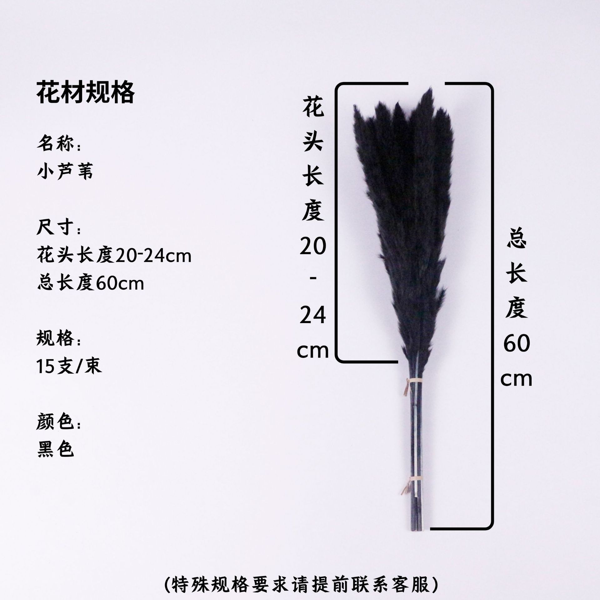 검은 꽃 머리 20-24cm