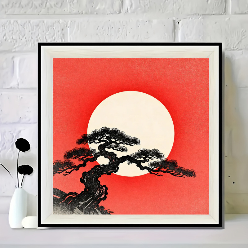 钻石画满钻新款夕阳松树DIY手工画卧室学生新手钻石贴十字绣带框