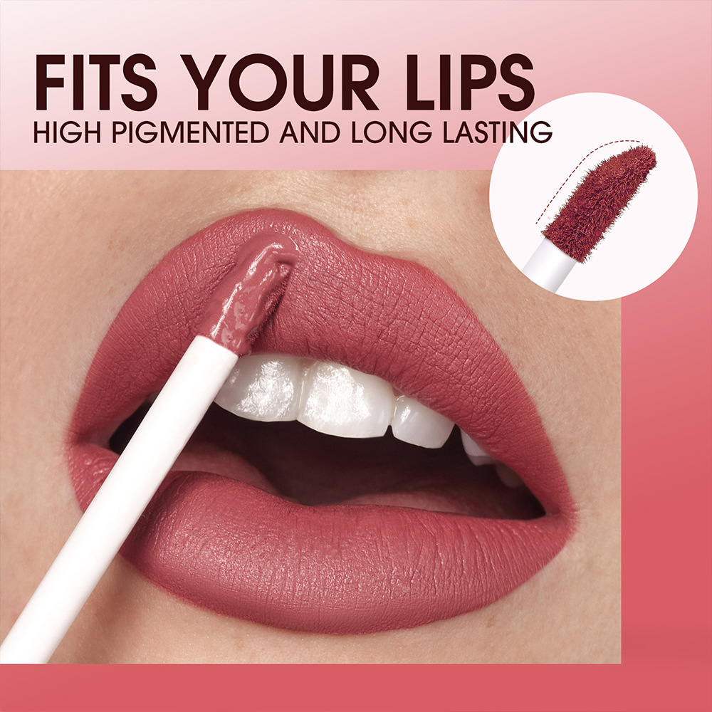 LANGMANNI matte lip gloss is not easy to stick to cups. 12 colors available for cross-border liquid lipstick Application Scenario